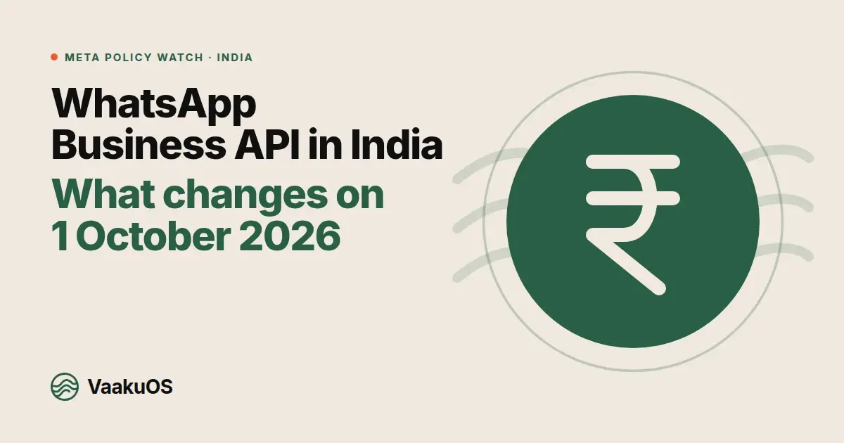 WhatsApp Business API Pricing in India: What Changes on 1 October 2026